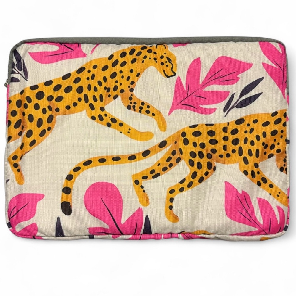 Laptop case sleeve leopards cheetahs vibrant neon large computer bag